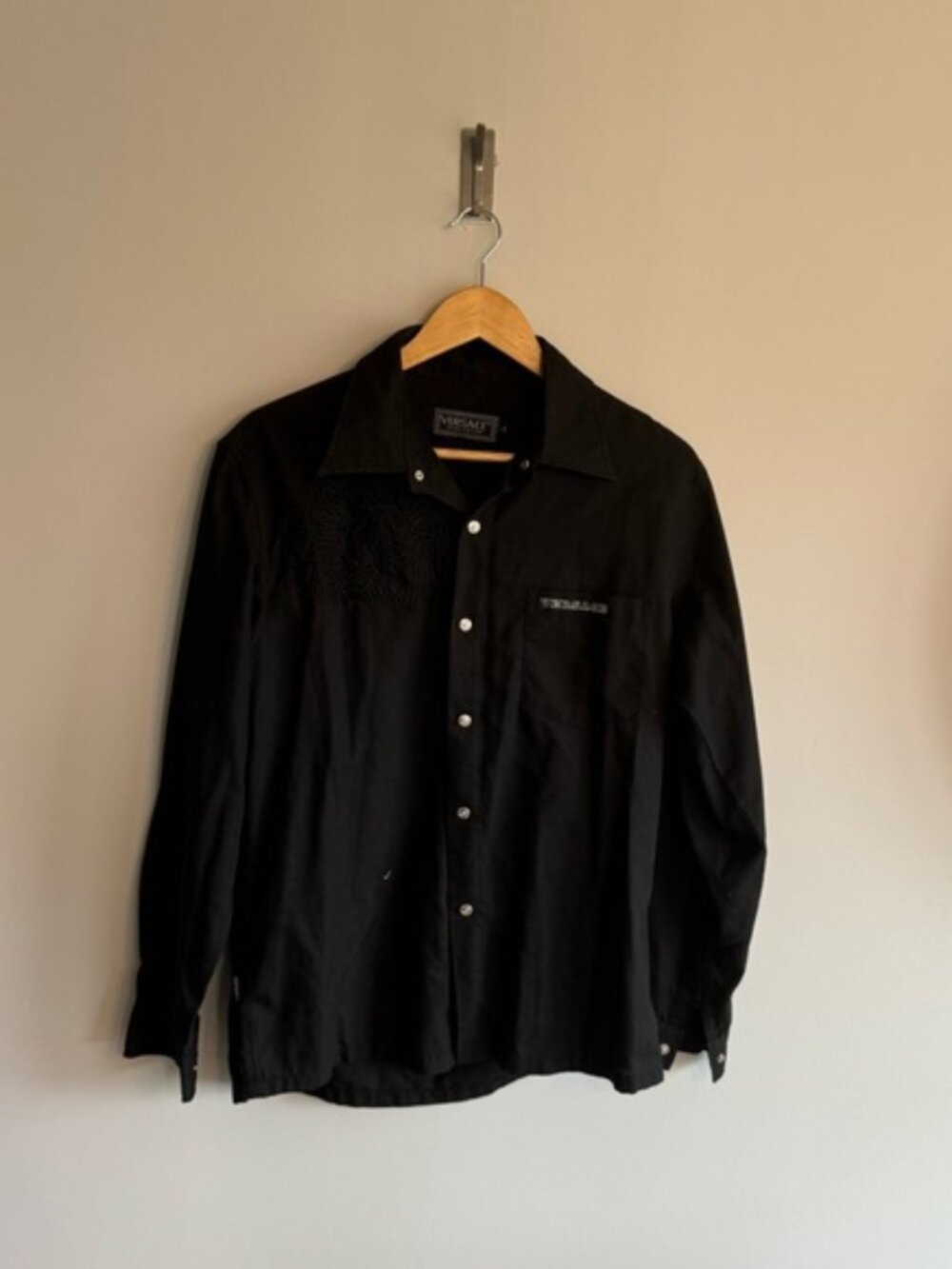 Versace jeans couture cotton black buttoned down shirt